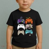 Halloween Skeleton Zombie Gaming Controllers Mummy Toddler T-Shirt thumb 2