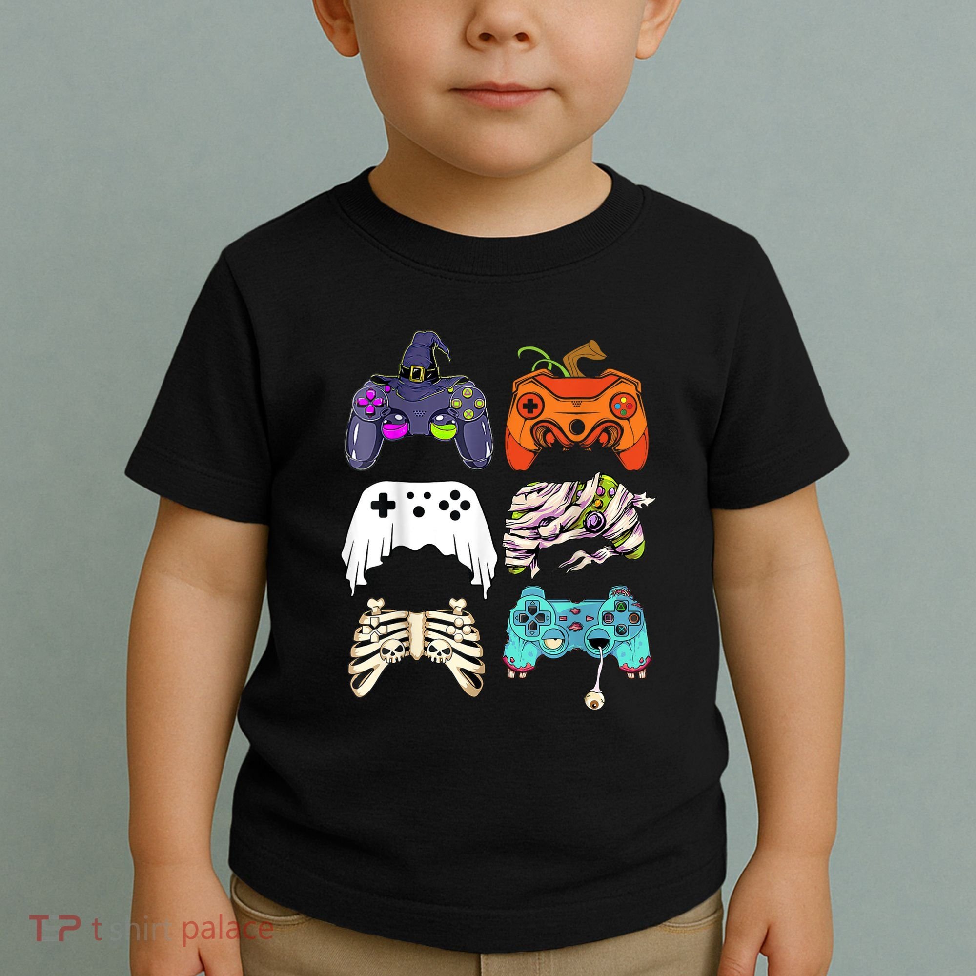 Halloween Skeleton Zombie Gaming Controllers Mummy Toddler T-Shirt