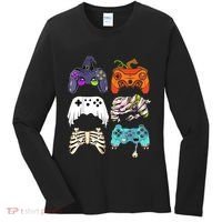 Halloween Skeleton Zombie Gaming Controllers Mummy Women's Long Sleeve Shirt thumb 0
