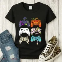 Halloween Skeleton Zombie Gaming Controllers Mummy Women's T-Shirt thumb 3
