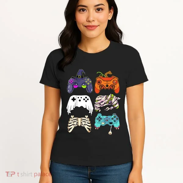 Halloween Skeleton Zombie Gaming Controllers Mummy Women's T-Shirt