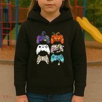 Halloween Skeleton Zombie Gaming Controllers Mummy Kids Hoodie thumb 3