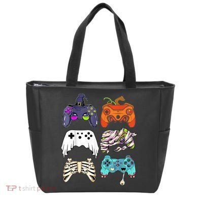 Halloween Skeleton Zombie Gaming Controllers Mummy Tote Bag