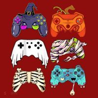 Halloween Skeleton Zombie Gaming Controllers Mummy Long Sleeve Shirt thumb 2