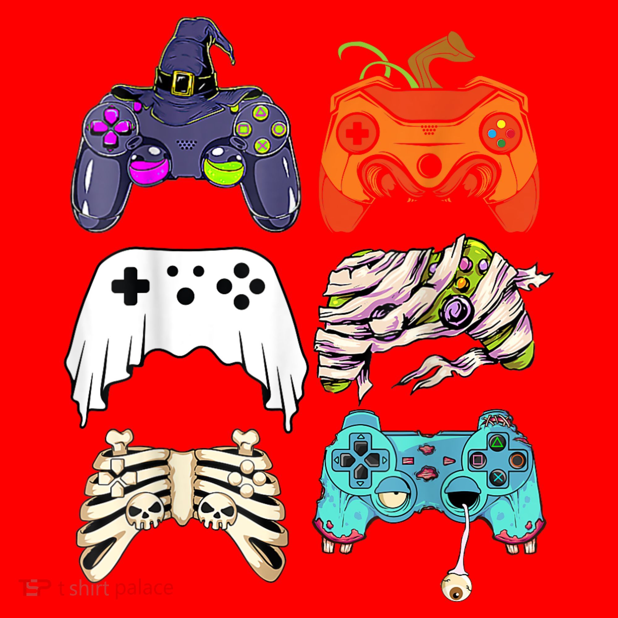 Halloween Skeleton Zombie Gaming Controllers Mummy Santa Hat