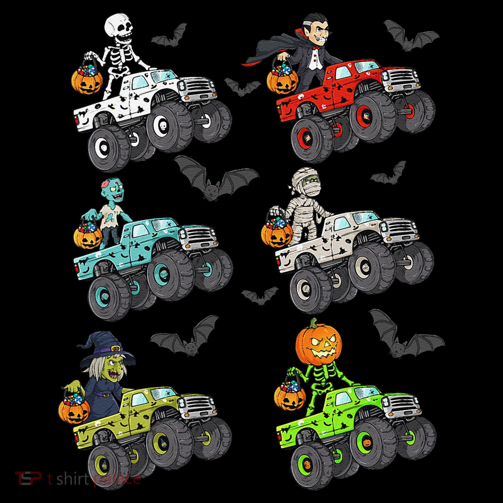 Halloween Skeleton Zombie Riding Monster Truck Vampire Coffee Mug