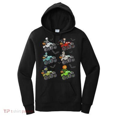 Halloween Skeleton Zombie Riding Monster Truck Vampire Women's Hoodie