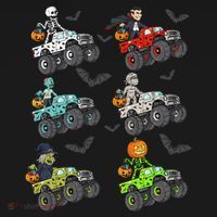 Halloween Skeleton Zombie Riding Monster Truck Vampire Ornament thumb 1