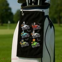 Halloween Skeleton Zombie Riding Monster Truck Vampire Golf Towel thumb 2