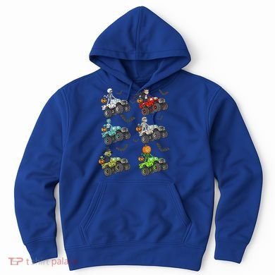 Halloween Skeleton Zombie Riding Monster Truck Vampire Hoodie