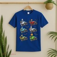 Halloween Skeleton Zombie Riding Monster Truck Vampire T-Shirt thumb 2