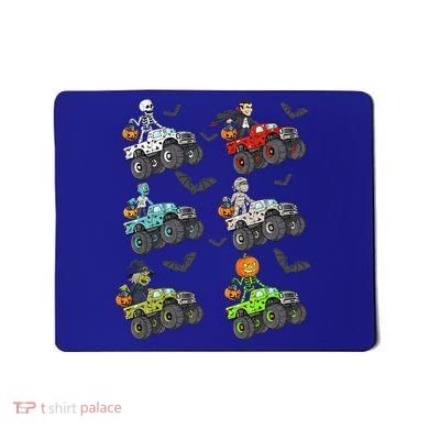 Halloween Skeleton Zombie Riding Monster Truck Vampire Mousepad