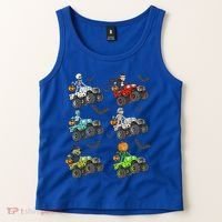 Halloween Skeleton Zombie Riding Monster Truck Vampire Tank Top thumb 2