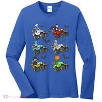 Halloween Skeleton Zombie Riding Monster Truck Vampire Women's Long Sleeve Shirt thumb 0