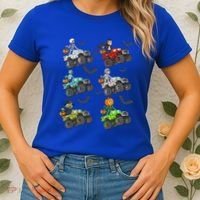 Halloween Skeleton Zombie Riding Monster Truck Vampire Women's T-Shirt thumb 2
