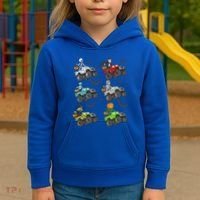 Halloween Skeleton Zombie Riding Monster Truck Vampire Kids Hoodie thumb 3