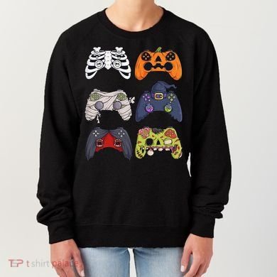 Halloween Skeleton Zombie Gaming Controllers Mummy Women's Sweatshirt