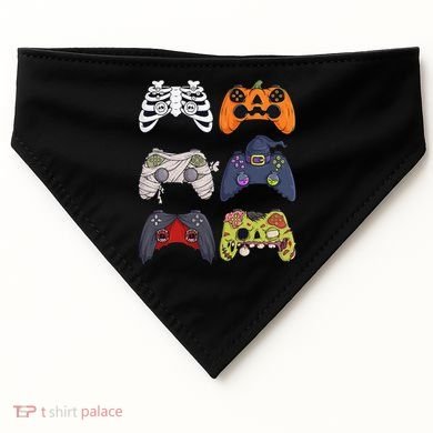 Halloween Skeleton Zombie Gaming Controllers Mummy USA-Made Doggie Bandana
