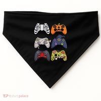 Halloween Skeleton Zombie Gaming Controllers Mummy USA-Made Doggie Bandana thumb 0