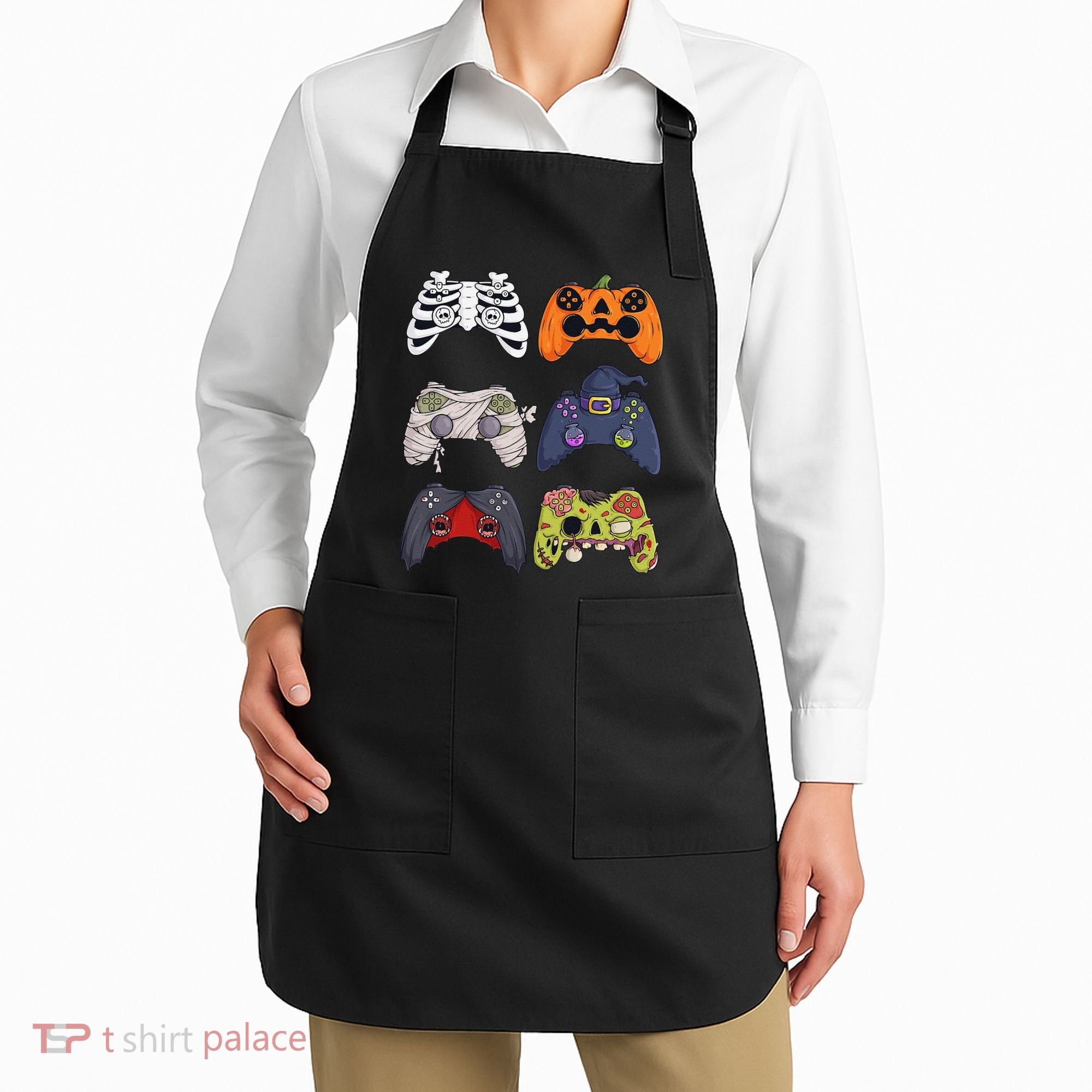 Halloween Skeleton Zombie Gaming Controllers Mummy Apron