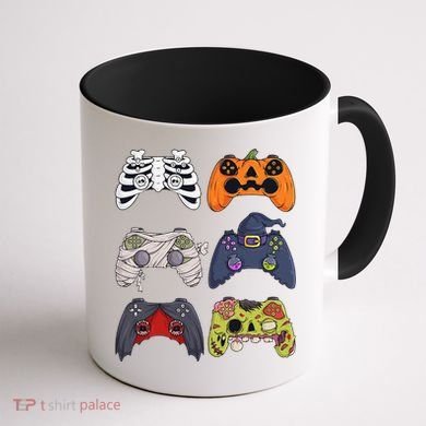 Halloween Skeleton Zombie Gaming Controllers Mummy Coffee Mug back