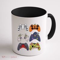 Halloween Skeleton Zombie Gaming Controllers Mummy Coffee Mug thumb 1