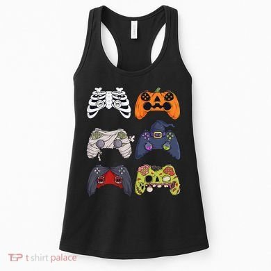 Halloween Skeleton Zombie Gaming Controllers Mummy Women's Tank Top