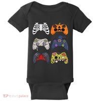 Halloween Skeleton Zombie Gaming Controllers Mummy Baby Bodysuit thumb 0