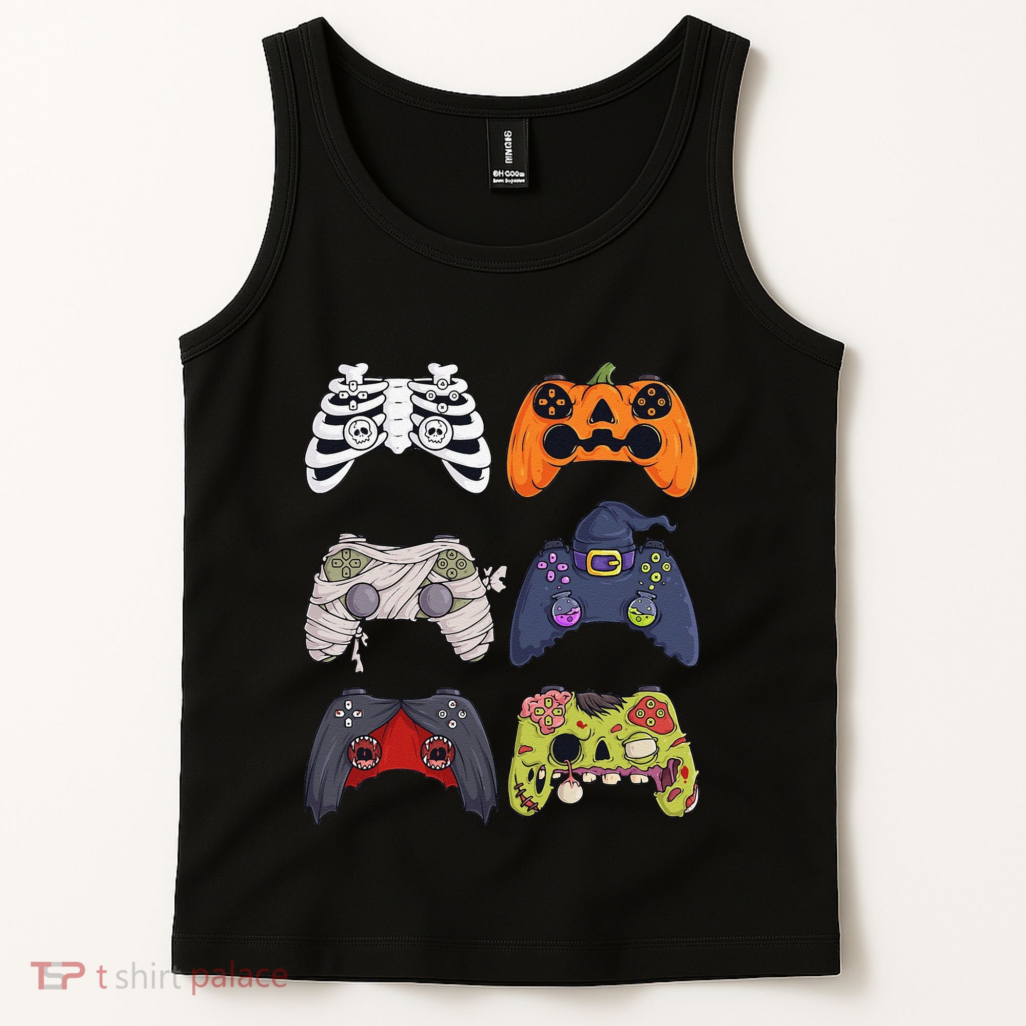 Halloween Skeleton Zombie Gaming Controllers Mummy Tank Top