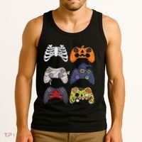 Halloween Skeleton Zombie Gaming Controllers Mummy Tank Top thumb 3