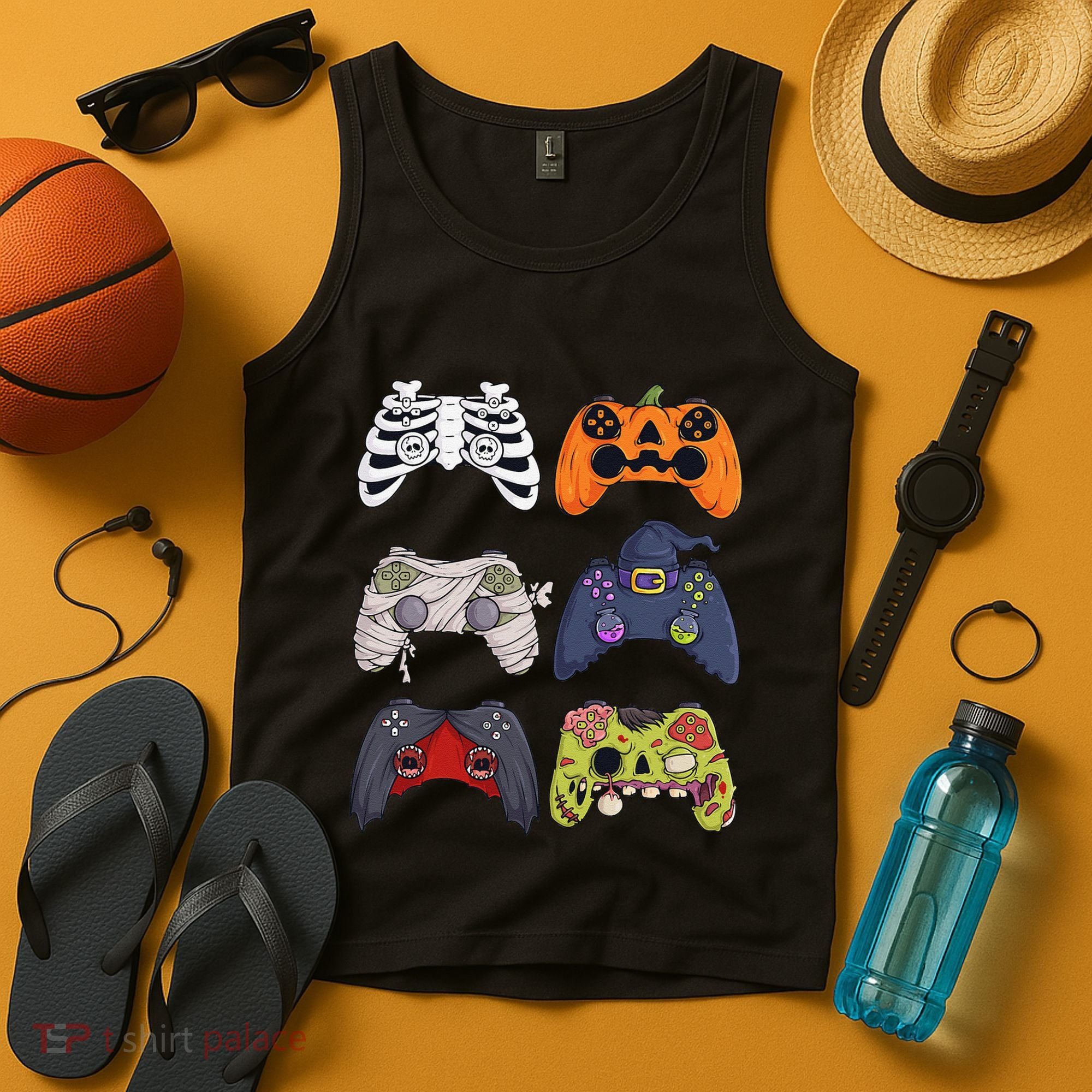 Halloween Skeleton Zombie Gaming Controllers Mummy Tank Top
