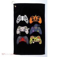 Halloween Skeleton Zombie Gaming Controllers Mummy Golf Towel thumb 0