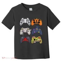 Halloween Skeleton Zombie Gaming Controllers Mummy Toddler T-Shirt thumb 0