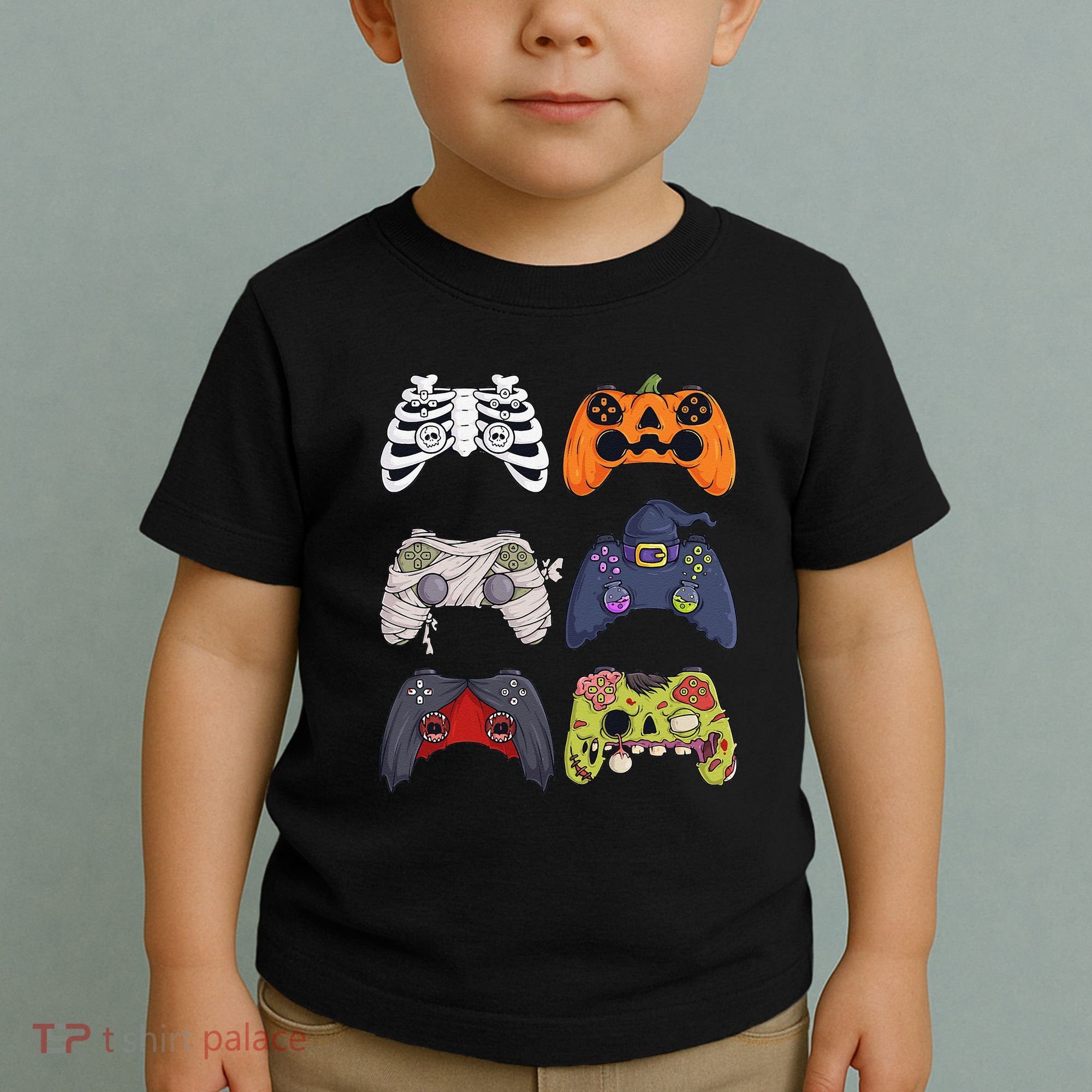 Halloween Skeleton Zombie Gaming Controllers Mummy Toddler T-Shirt