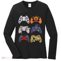 Halloween Skeleton Zombie Gaming Controllers Mummy Women's Long Sleeve Shirt thumb 0