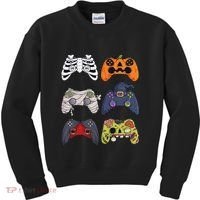 Halloween Skeleton Zombie Gaming Controllers Mummy Kids Sweatshirt thumb 0