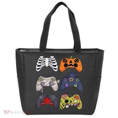 Halloween Skeleton Zombie Gaming Controllers Mummy Tote Bag