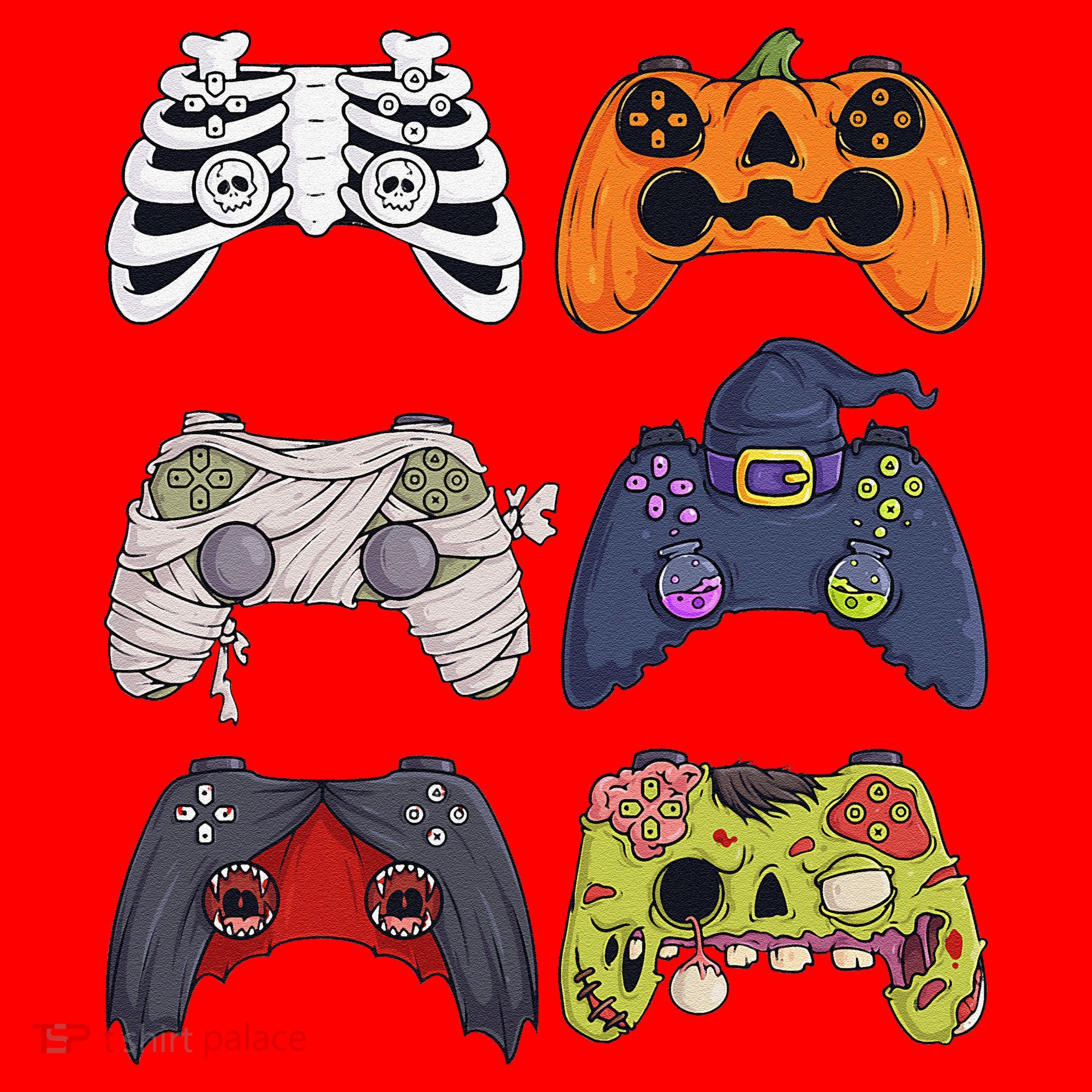 Halloween Skeleton Zombie Gaming Controllers Mummy Santa Hat