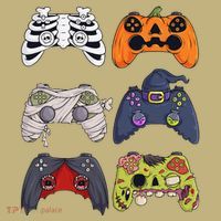 Halloween Skeleton Zombie Gaming Controllers Mummy Sweatshirt thumb 2