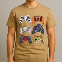 Halloween Skeleton Zombie Gaming Controllers Mummy T-Shirt thumb 3