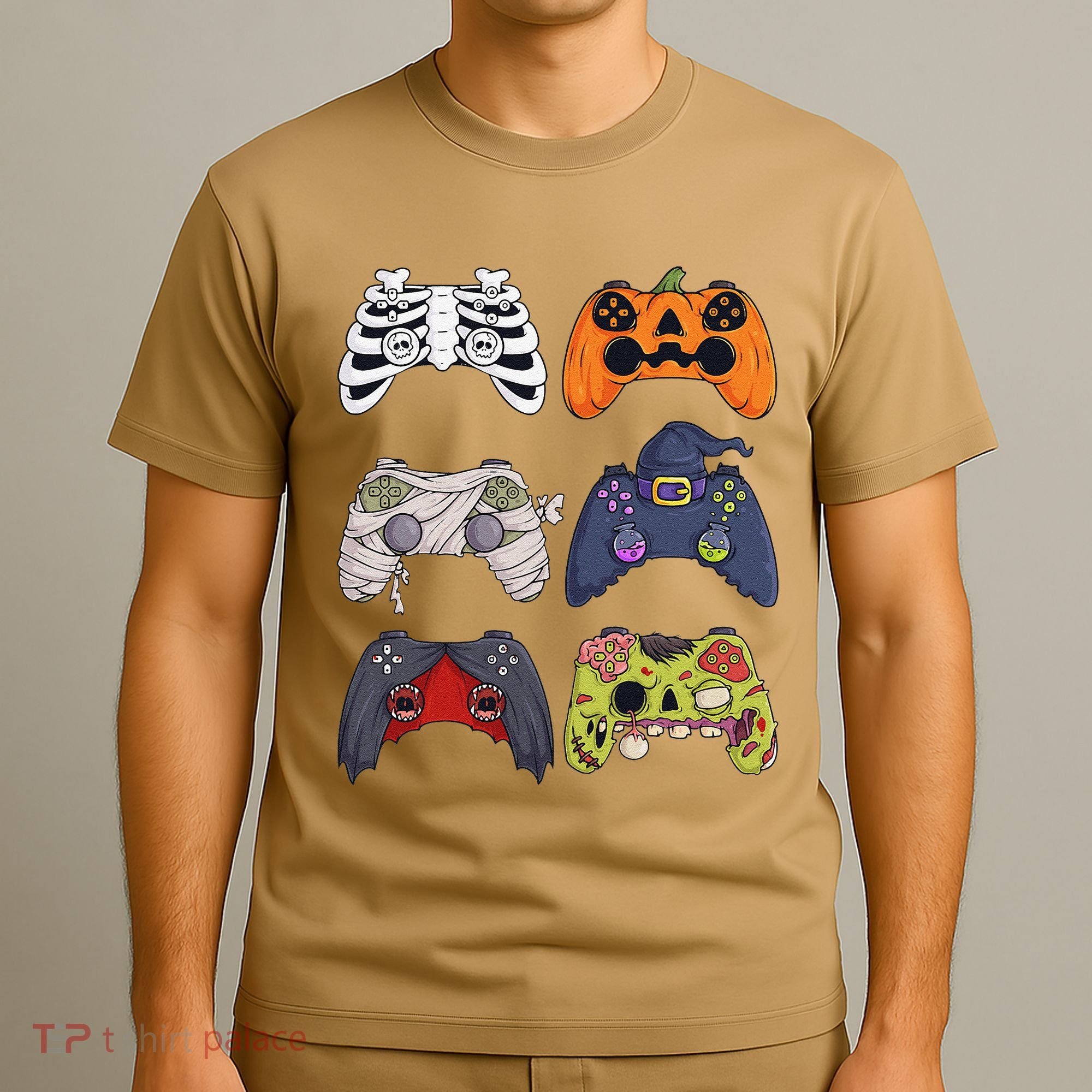 Halloween Skeleton Zombie Gaming Controllers Mummy T-Shirt