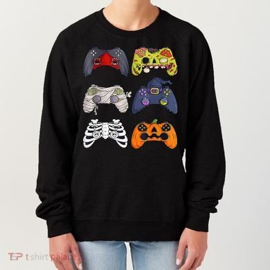 Halloween Skeleton Zombie Gaming Controllers Mummy Women's Sweatshirt