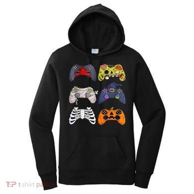 Halloween Skeleton Zombie Gaming Controllers Mummy Women's Hoodie