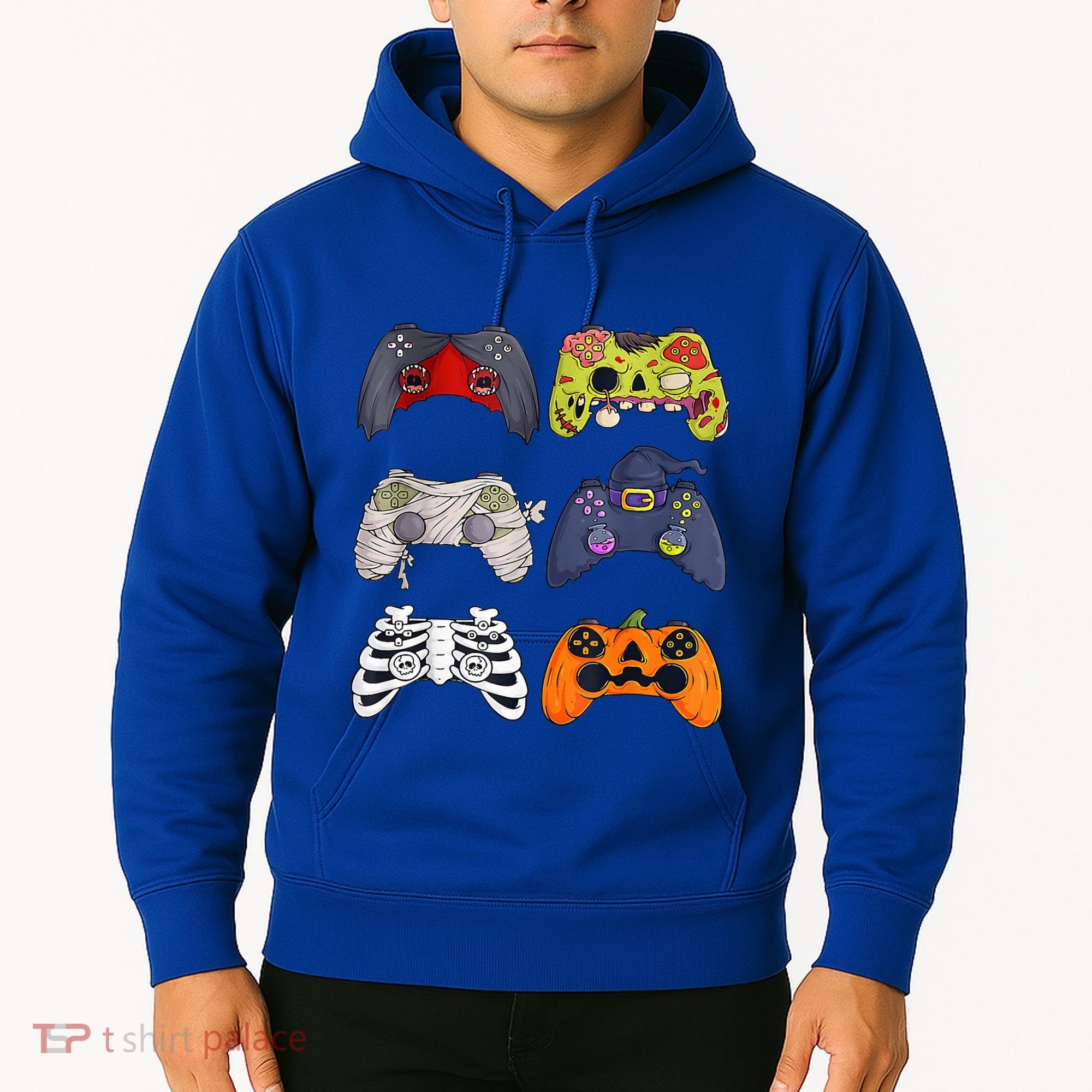 Halloween Skeleton Zombie Gaming Controllers Mummy Hoodie
