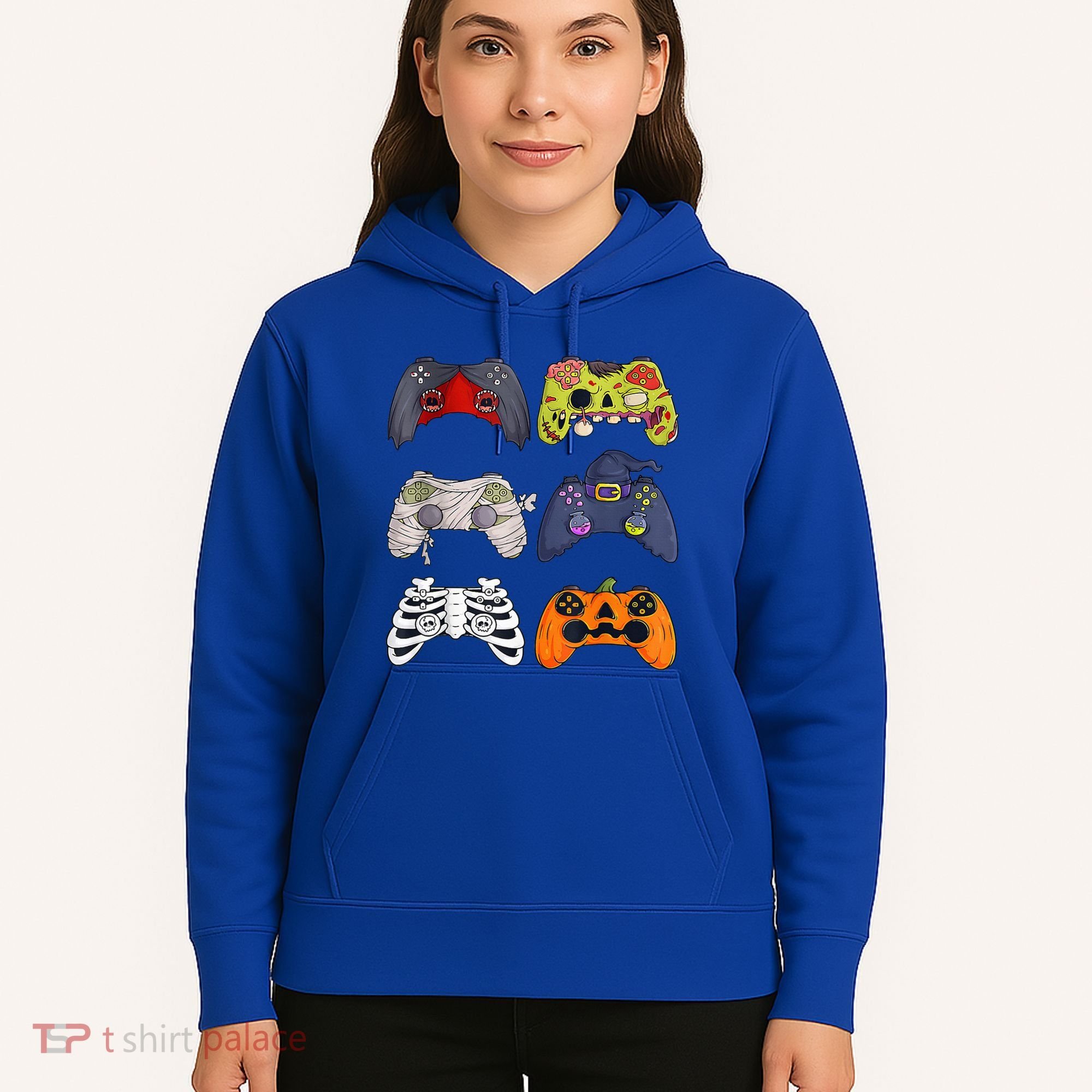 Halloween Skeleton Zombie Gaming Controllers Mummy Hoodie