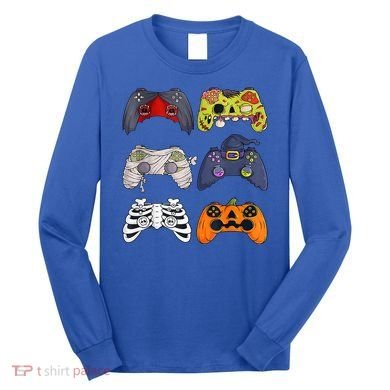 Halloween Skeleton Zombie Gaming Controllers Mummy Long Sleeve Shirt