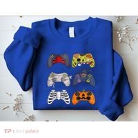 Halloween Skeleton Zombie Gaming Controllers Mummy Sweatshirt thumb 2