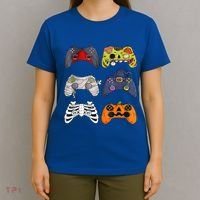 Halloween Skeleton Zombie Gaming Controllers Mummy T-Shirt thumb 4