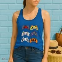 Halloween Skeleton Zombie Gaming Controllers Mummy Women's Tank Top thumb 2