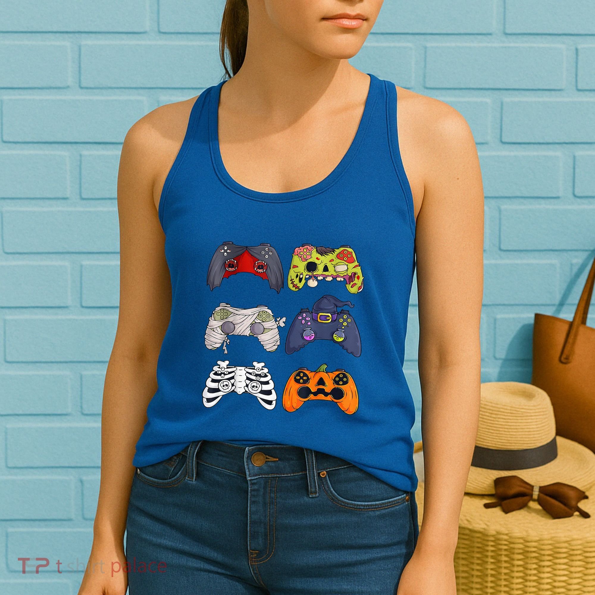 Halloween Skeleton Zombie Gaming Controllers Mummy Women's Tank Top